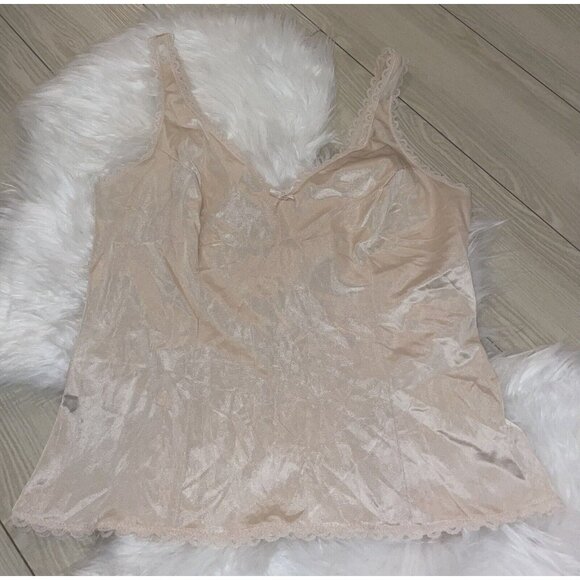 Warner's Other - Vtg Warners 55200 Perfect Measure Nylon Lace Trim Cami Camisole Top 36 Beige